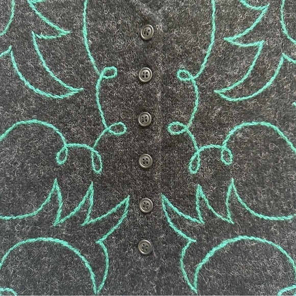 Vintage Sweater Vest InWear Design Kirsten Teisner 100% Shetland Wool Gray M - Picture 7 of 10